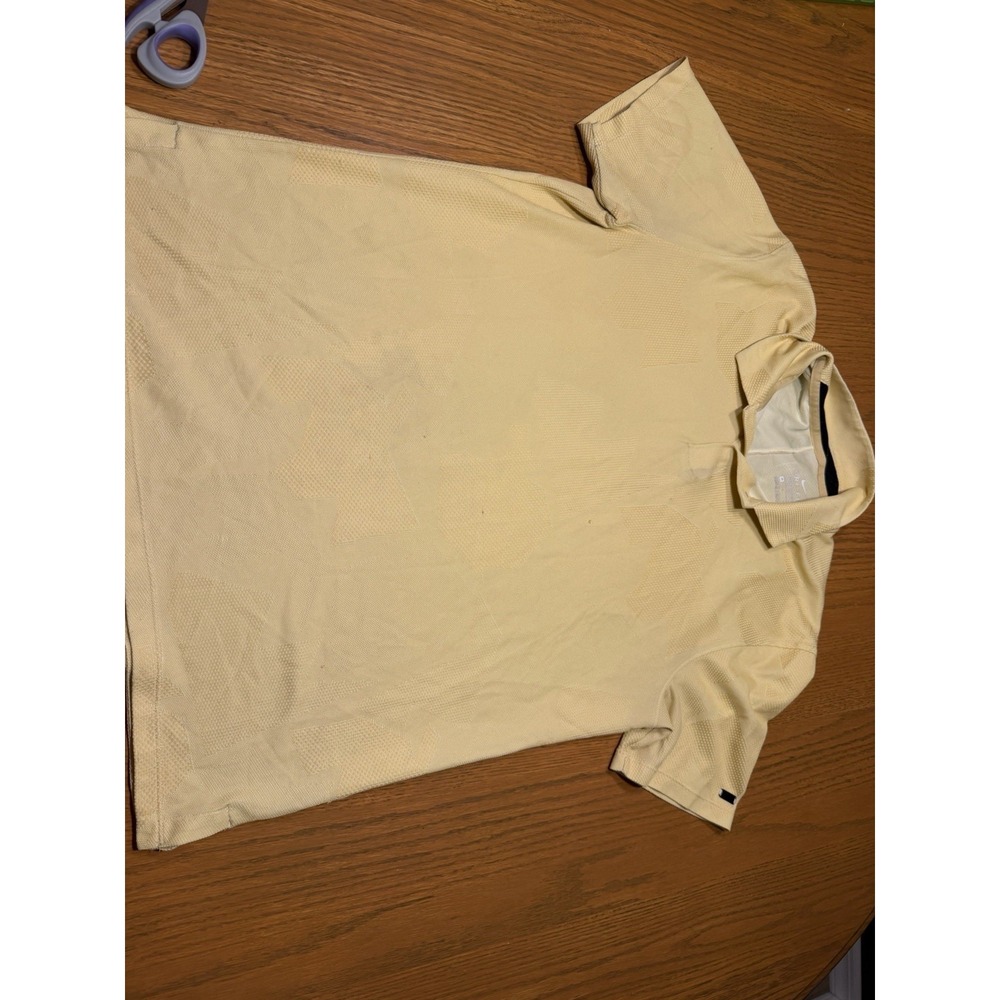 Nike Tiger Woods Dri-fit Polo Shirt Men's Medium Yellow Short Sleeve Golf Active